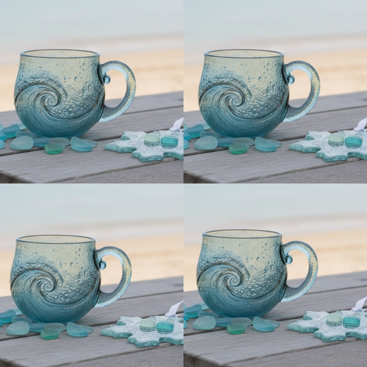 🎄Christmas Best Gifts🔥Unique Handcrafted Sea Glass Ocean Wave Mug🎁Free Gifts